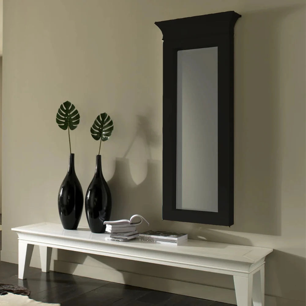 Specchio rettangolare da parete Vertical con cornice in legno nero | Duzzle