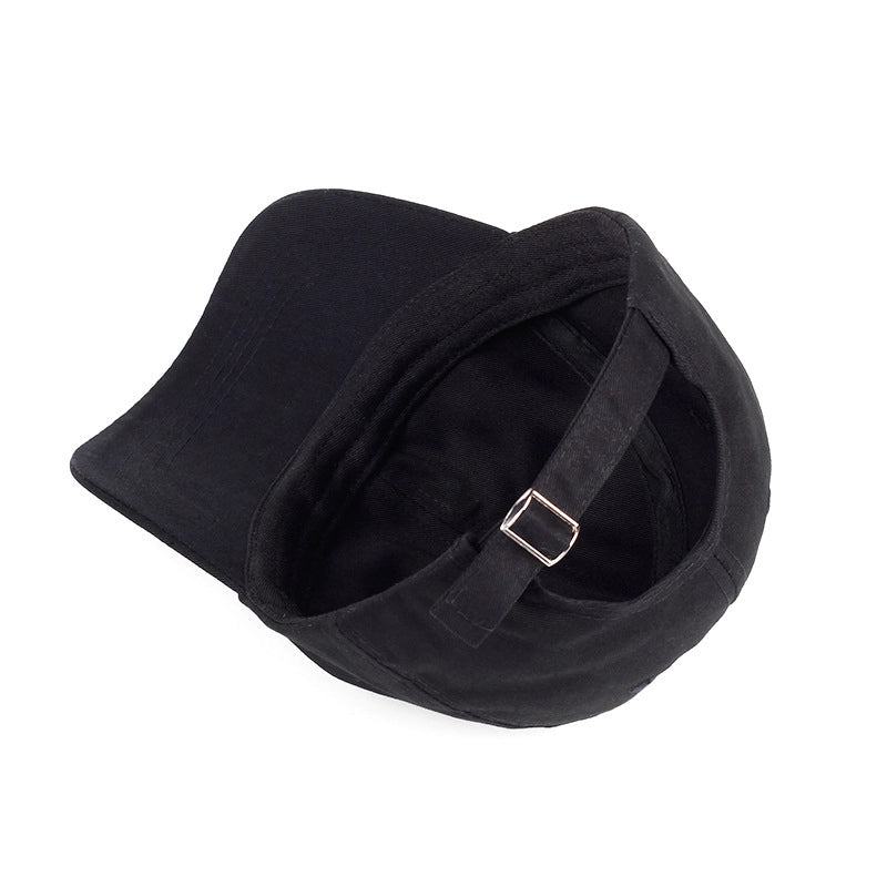 Cappellini da baseball neri in cotone con divertente faccina sorridente ricamata.