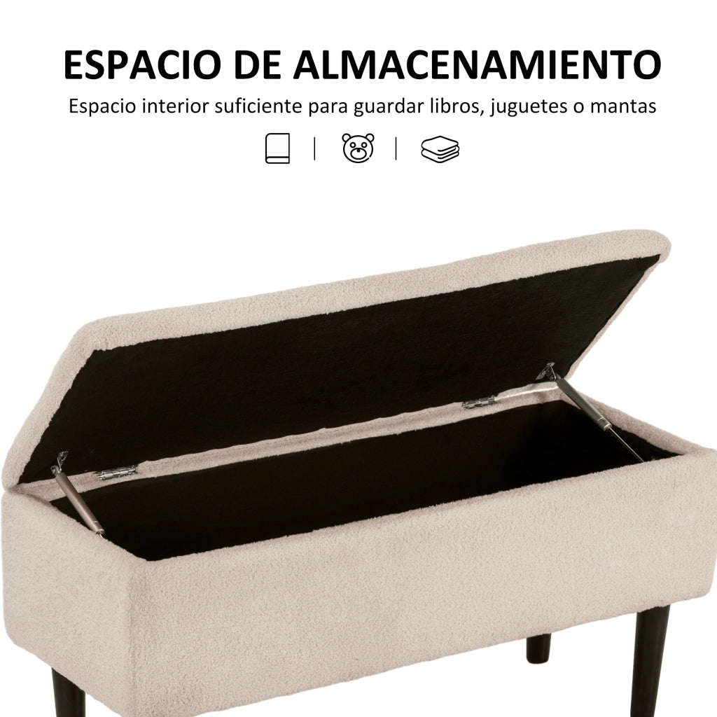 Letto Contenitore ¨C Zephmum ¨C Legno 95x38x45 cm Crema