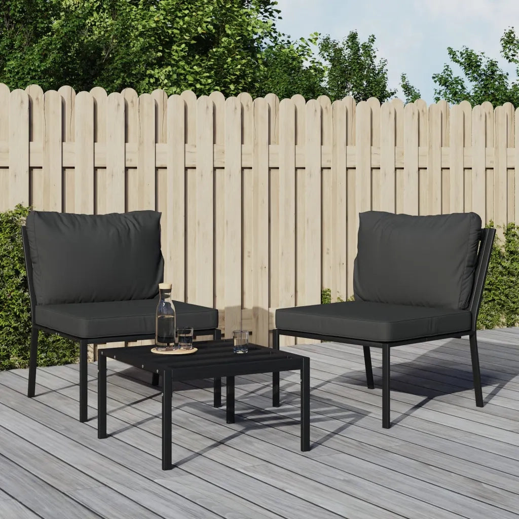 Sedie da Giardino con Cuscini Grigi 2 pz | Sedie da Esterno 60x74x79 cm Acciaio