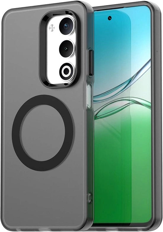 Ultradunne copertura magnetica per Oppo A5 5G/4G - Stootvast - Mat - Transparante - Resistente al grafito - In silicone - Elegant - Nero.