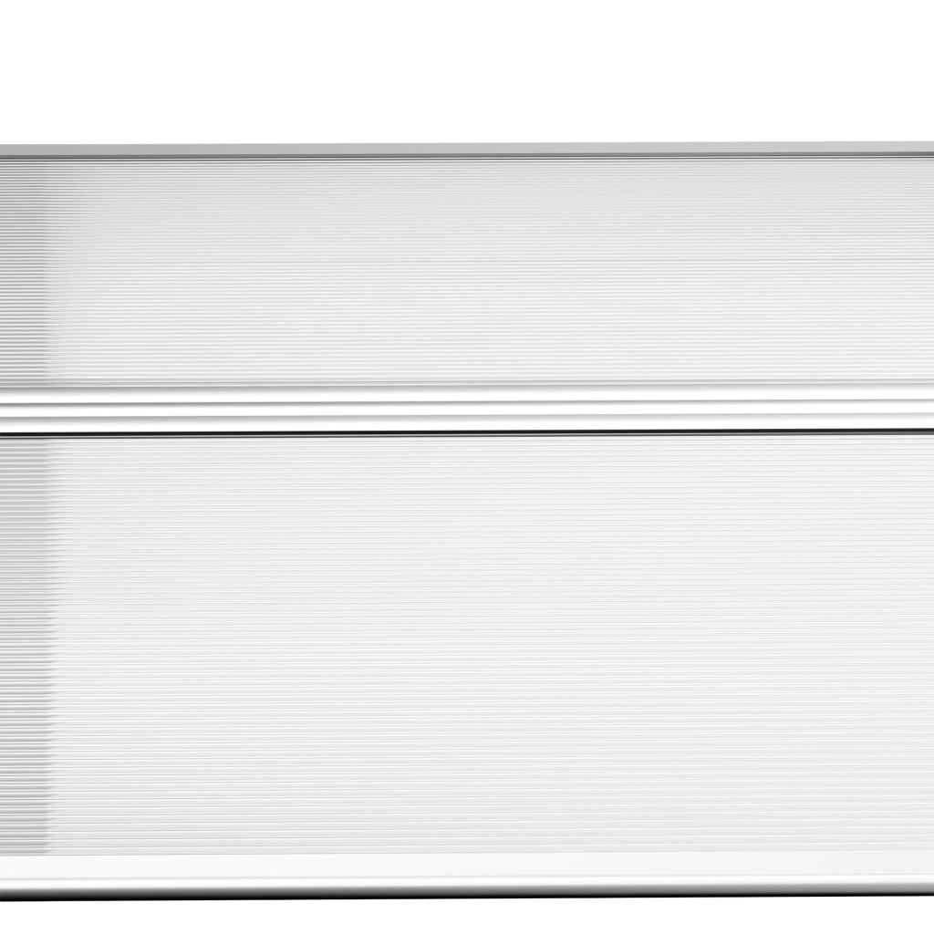 Pensilina Tettoia Moderna 90x150x25 cm in Policarbonato PP e Alluminio Trasparente