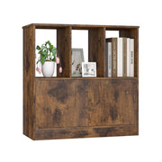 Libreria ante e mobiletto scaffale moderno a 3 livelli per soggiorno studio camera da letto-Scaffale da terra mensola di archiviazione Marrone