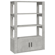 Credenza | Madia | Buffet da pranzo | Armadio da pranzo Grigio Cemento 80x30x119,5 cm in Legno Multistrato