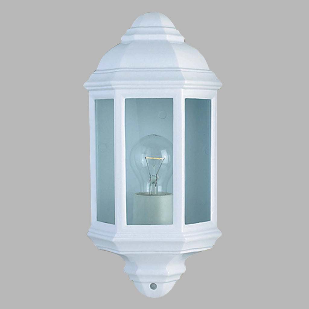 Applique Vintage-Decò Maine Alluminio Bianco Vetro 1 Luce E27