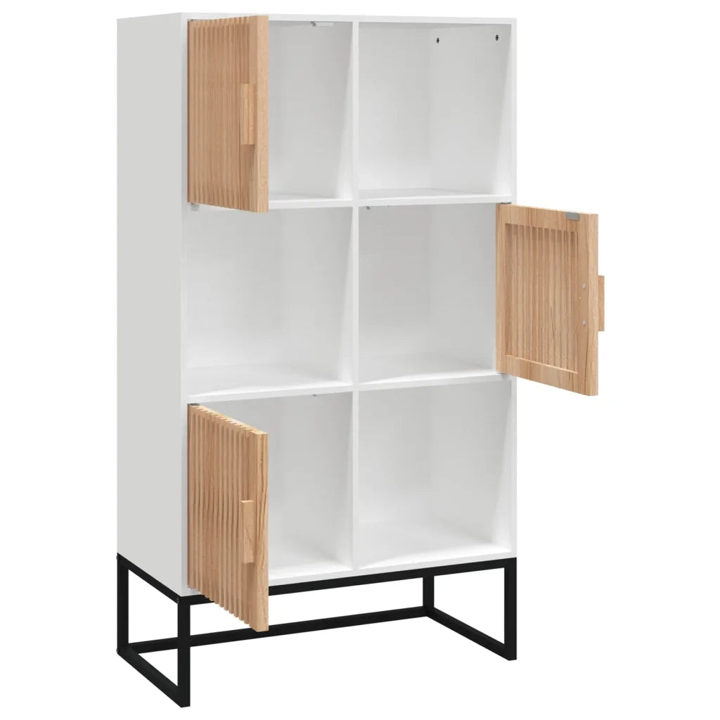 Credenza Bianca 70x35x125 cm in Legno Multistrato 352136