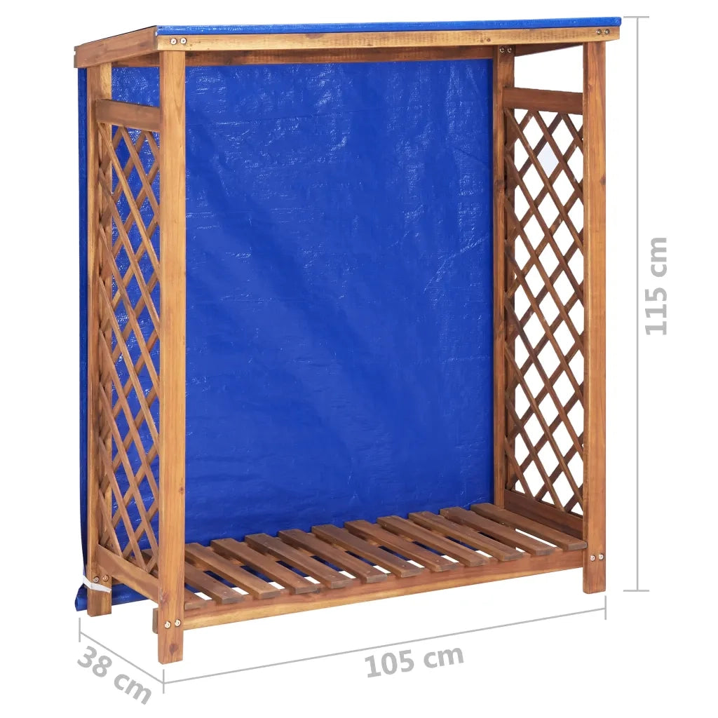 Rimessa per Legna da Ardere 105x38x115 cm in Massello di Acacia 46566