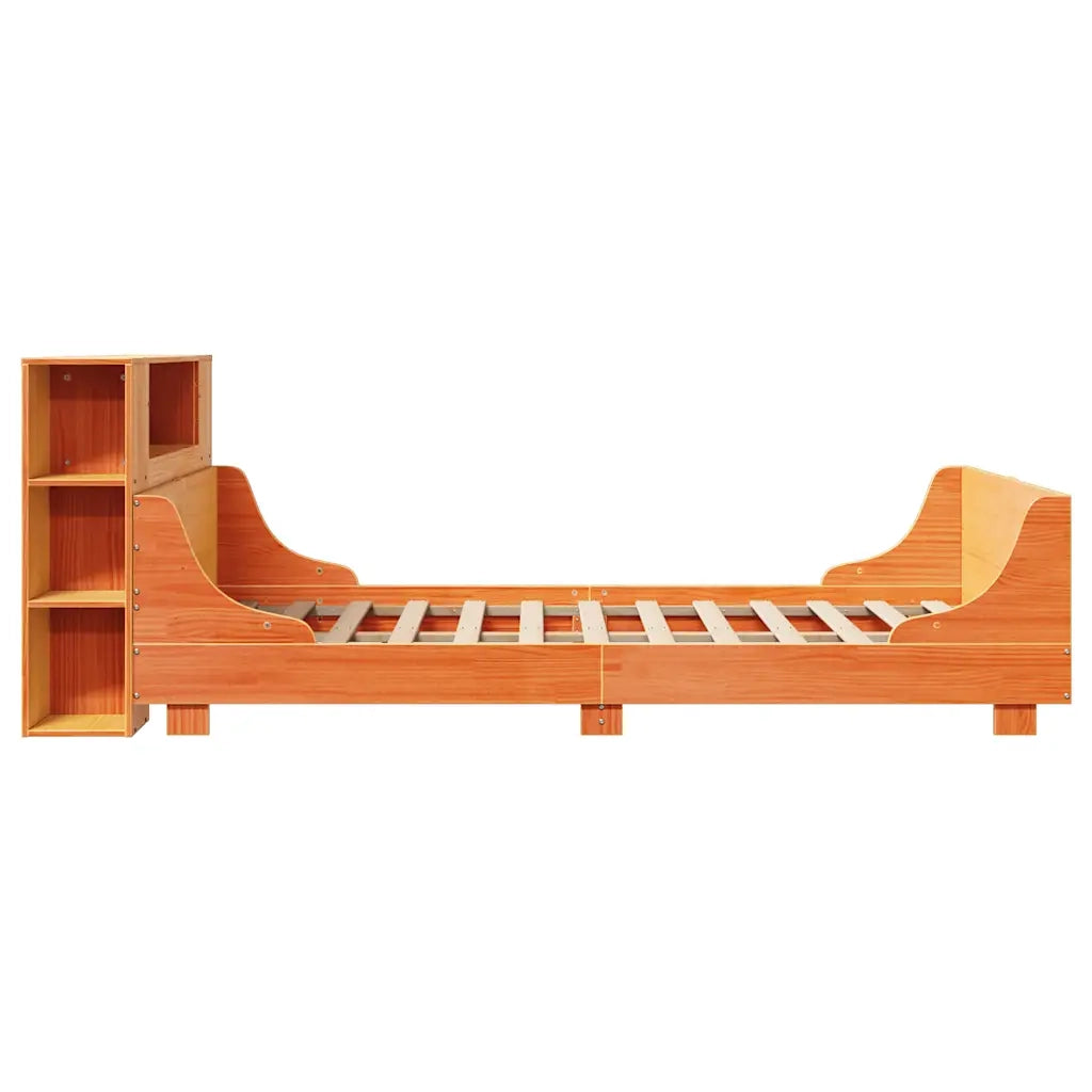 Giroletto senza Materasso Marrone Cera 150x200 cm Legno di Pino