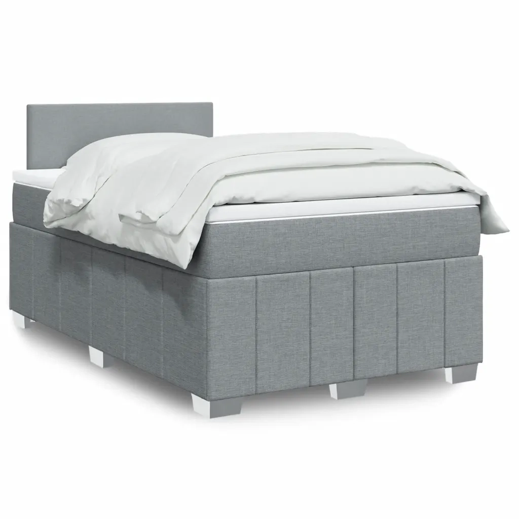Giroletto a Molle con Materasso Grigio Chiaro 120x200cm Tessuto 3287028