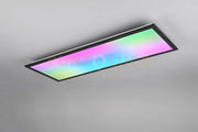 BETA PLAFONIERA LED 31W 3550lm, 2700 - 6500K RETTANGOLARE BORDO NERO ANCHE RGB CON EFFETTO RAINBOW CON TELECOMANDO MULTIFUNZIONE L. 80CM