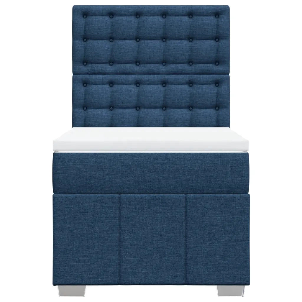 vidaXL Giroletto a Molle con Materasso Blu 90x200 cm inTessuto