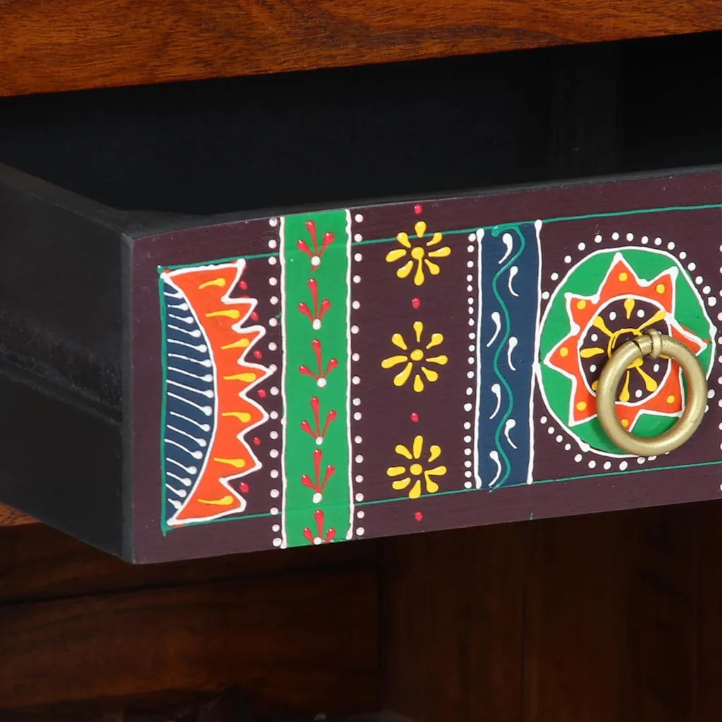 Tavolino Floreale con cassetto Marrone 40 x 35 x 75 cm 4016527