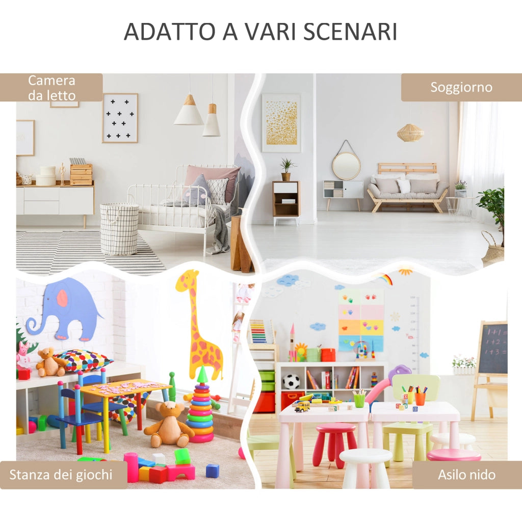 EasyComfort Piccola Libreria per Bambini con Ripiani e Cassetto in MDF, 60x29.9x90cm, Bianco
