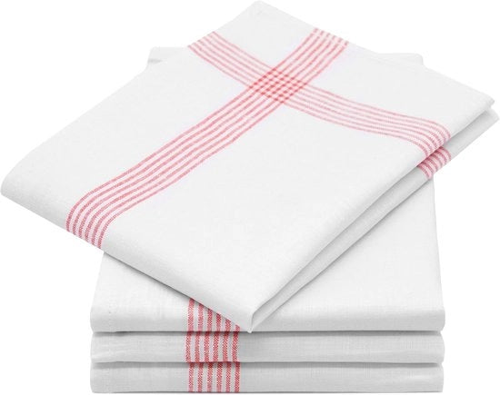 Set di 4 asciugamani in lino e tovaglie - 100% lino - 50x70 cm - 228 gsm - bianco