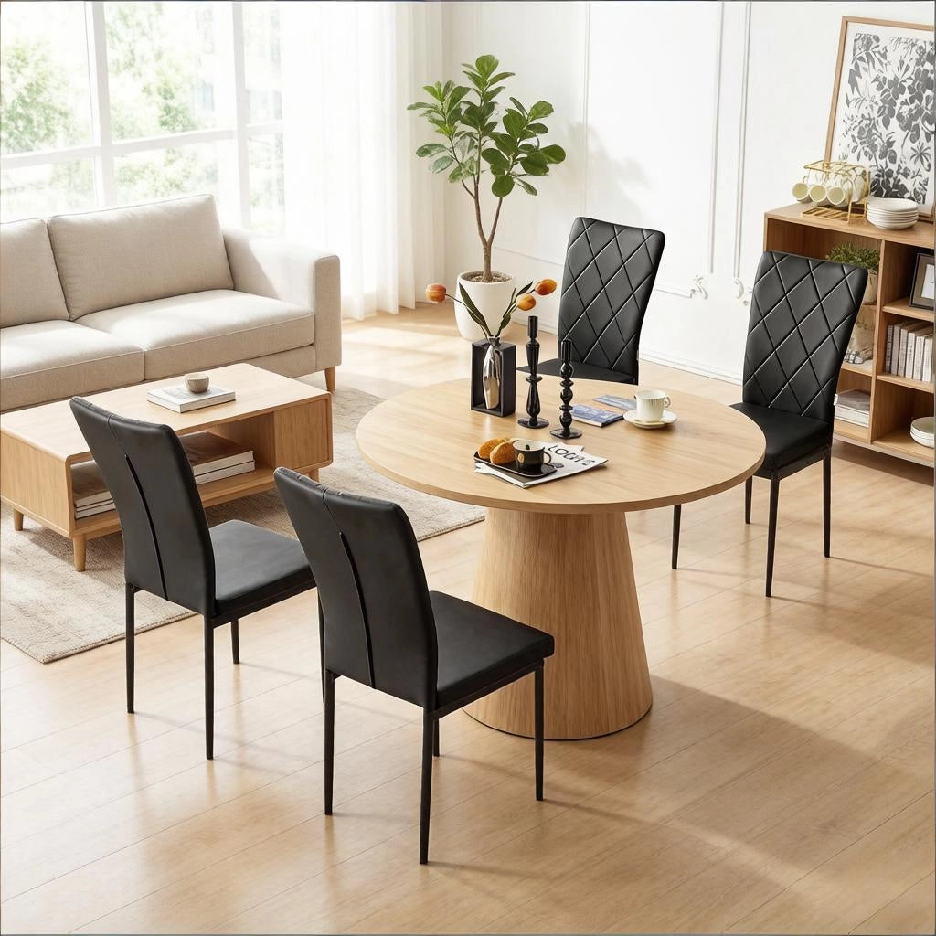 SEDIA da pranzo ergonomica 42 x 94,5 x 59 cm pelle sintetica nera Set da 4 pezzi