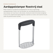 Stampatore a mano per patate con maniglia in acciaio inossidabile - Manuale per patate - Purea di patate - Frutta e verdura - Grip comodo - Materiali di alta qualità - Stampatore per purea