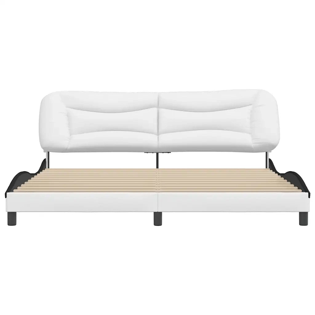 Giroletto senza Materasso Hvar Bianco e Nero 200x200 cm in Similpelle 3208029