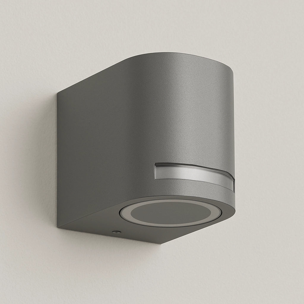 Applique nero da esterno a muro ip54 lampada a parete moderno gu10 monoemissione Color: Grigio