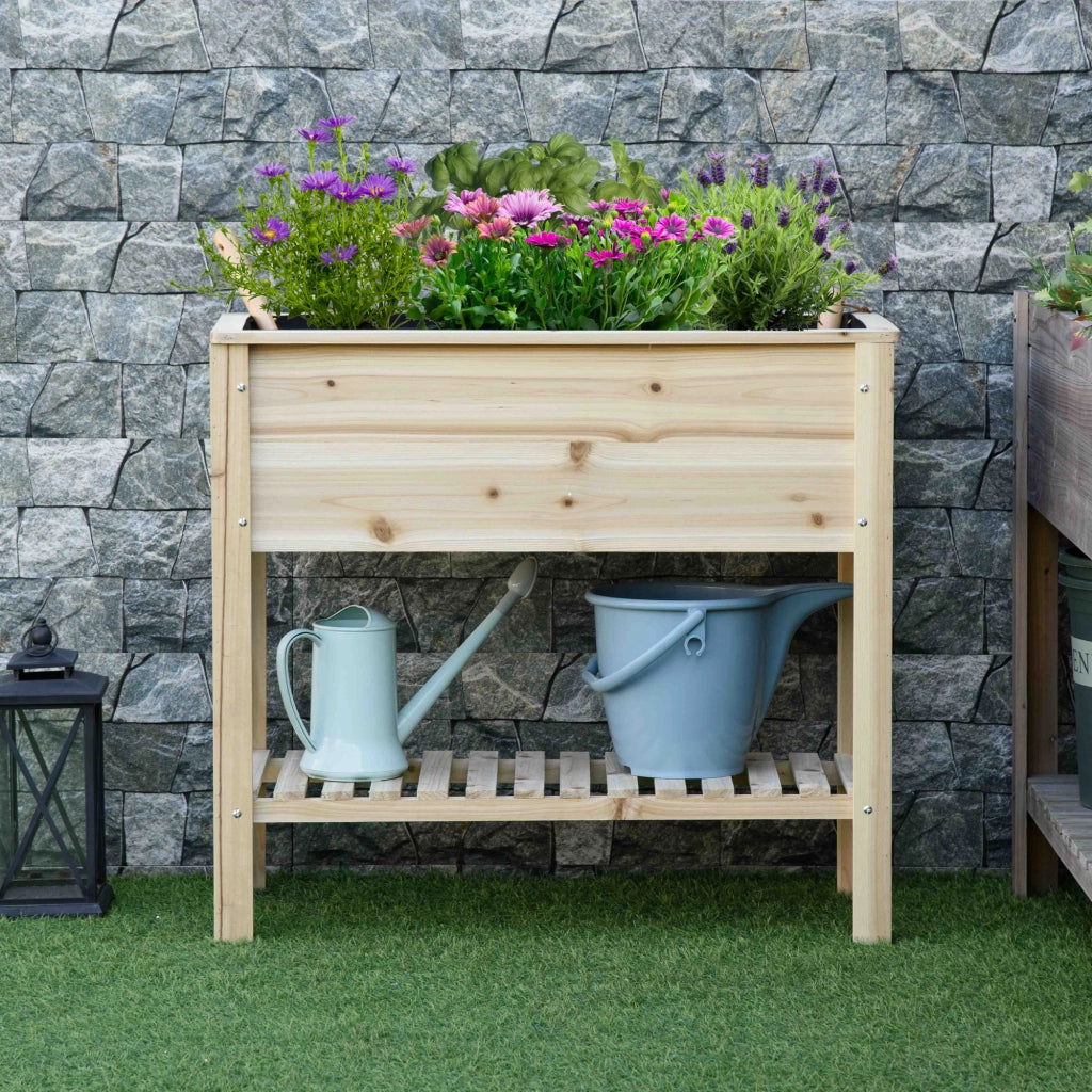 Mobile da bagno con ripiani e vasi ¨C Zephmum ¨C Legno massello 90x40x81 cm