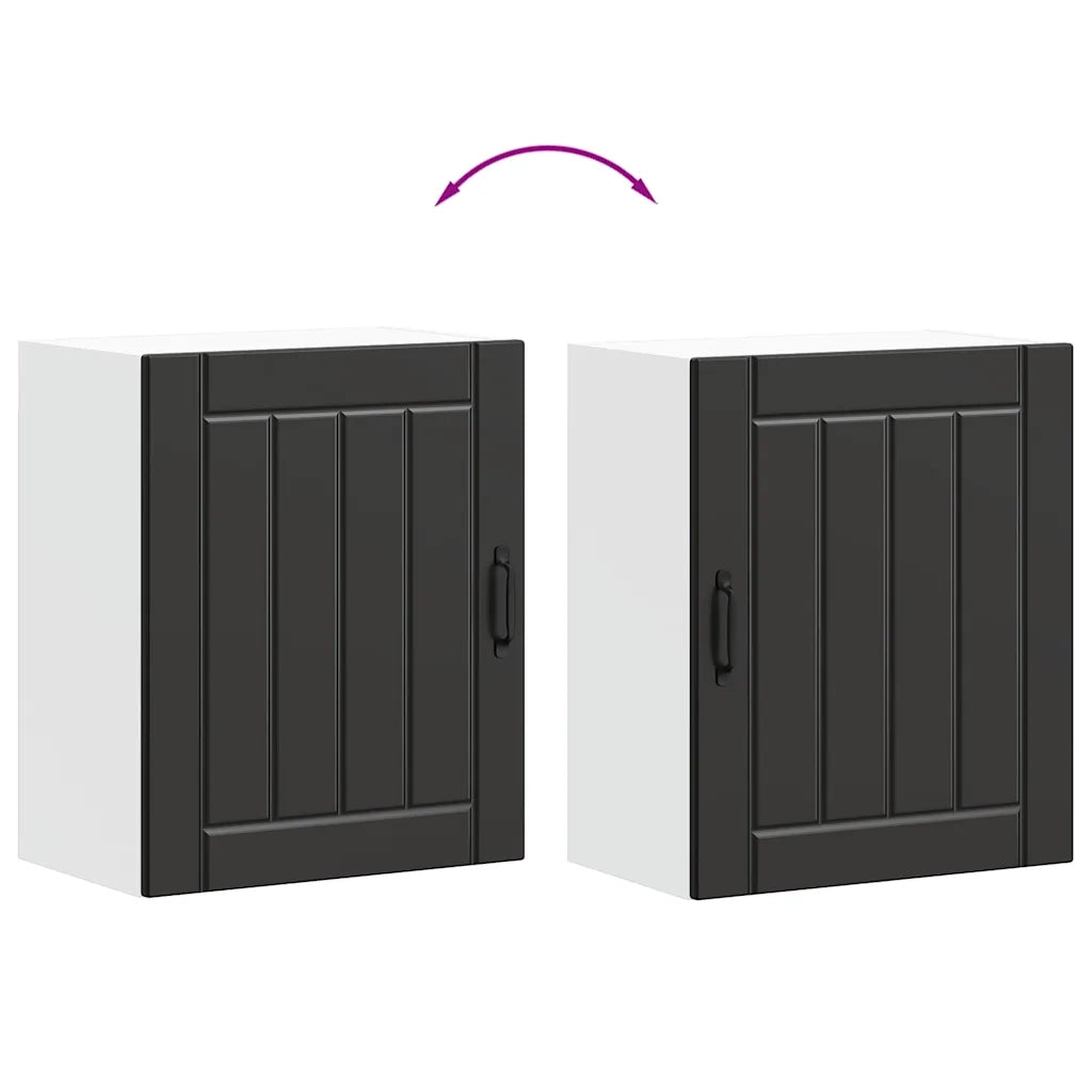 Pensili da cucina 2 pz Lucca in Legno Multistrato Nero 853800