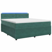 Letto box spring con materasso Verde Scuro 160 x 200 cm Velluto 3453176