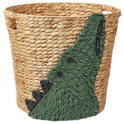 Cesto di vimini a forma di coccodrillo in giacinto d'acqua naturale Cesto per giocattoli intrecciato Accessorio per la camera del bambino