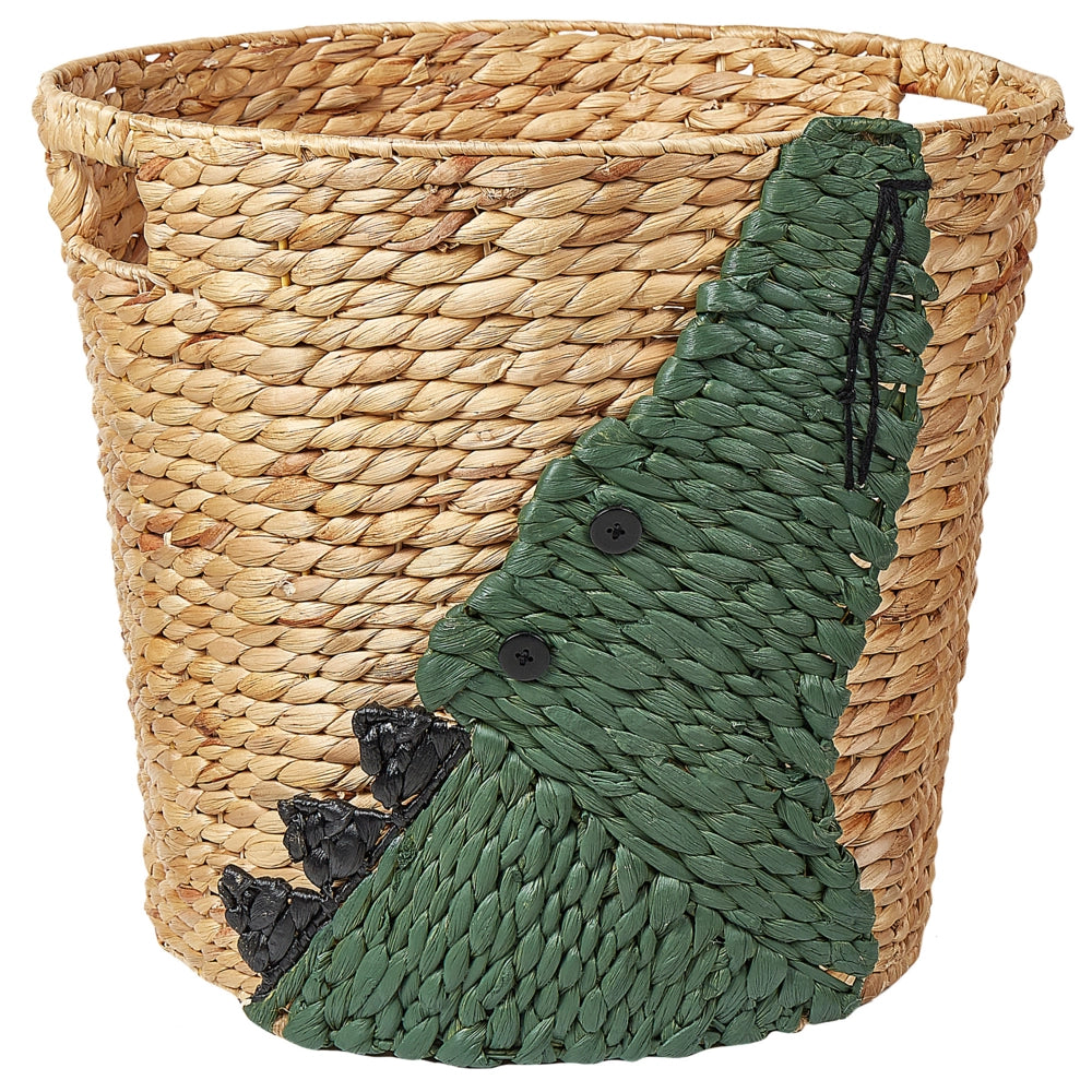 Cesto di vimini a forma di coccodrillo in giacinto d'acqua naturale Cesto per giocattoli intrecciato Accessorio per la camera del bambino