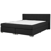 Divano letto 180 x 200 cm Struttura imbottita in tessuto Nero con testiera trapuntata e materasso