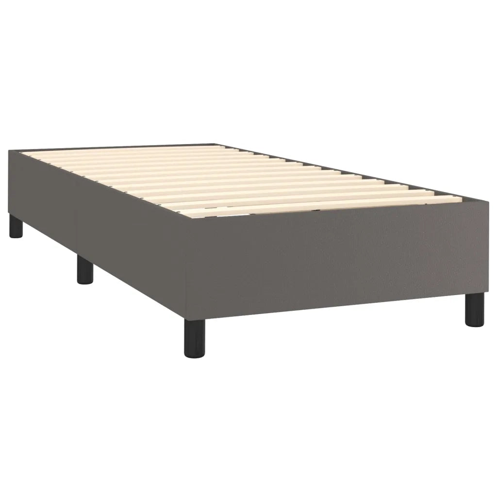 Giroletto a Molle con Materasso Grigio 100x200 cm in Similpelle 3129019