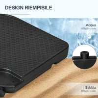 Basamento per Ombrellone set 4 Pezzi Impilabili con Maniglie Integrate, in HDPE, 99.7x99.7x8.3 cm, Nero