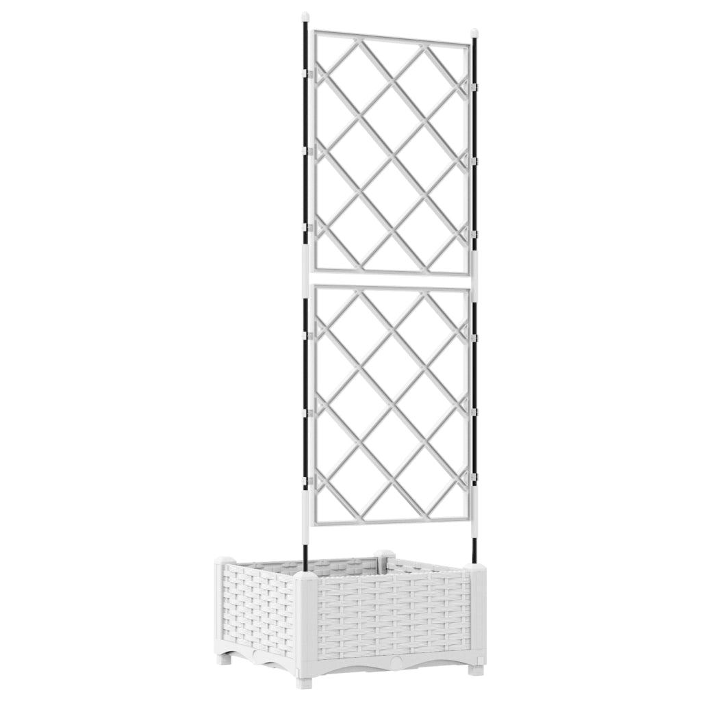 Fioriera da Giardino con Trellis Bianco 40x40x125.5 cm