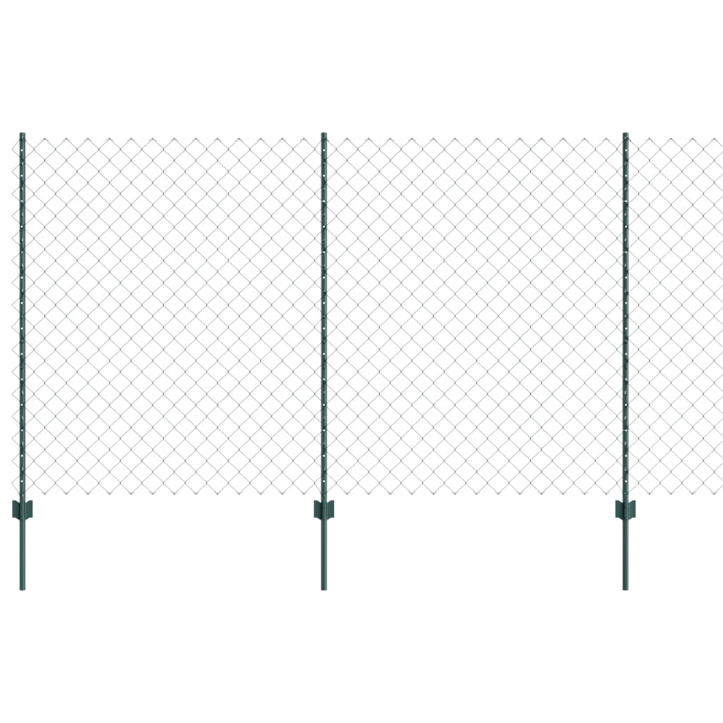 Recinzione in Rete Metallica con 10 Post U Verde 1.4x10 m Acciaio