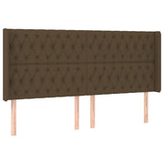 Testiera | Testata ad Orecchio Marrone Scuro 203x16x118/128 cm in Tessuto
