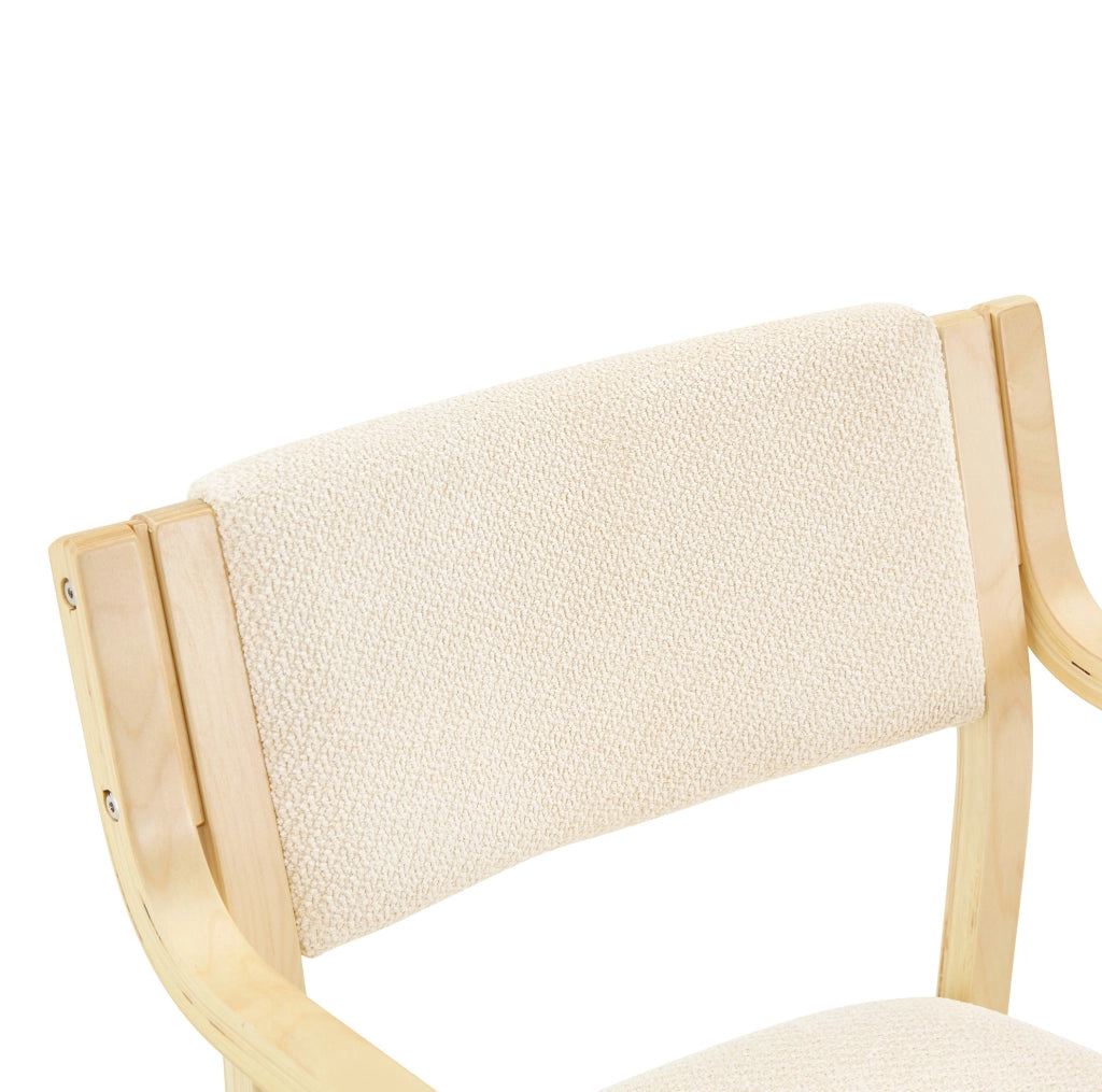 Set di 2 sedie da pranzo con braccioli in legno; stile scandinavo; bianco