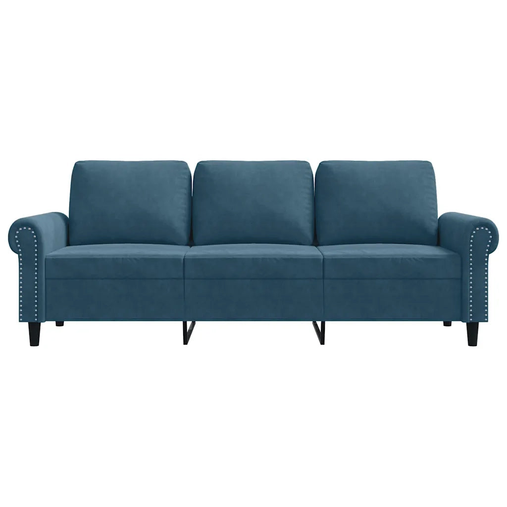 Divano a 3 Posti Blu 180 cm in Velluto 359548