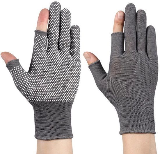 Manopole da lavoro per uso unisex - 3 pezzi - Compatibili con touchscreen - Materiale duraturo e antiscivolo - Ideali per lavori di costruzione, attività sportive in nylon, manutenzione di biciclette e moto - Colore grigio