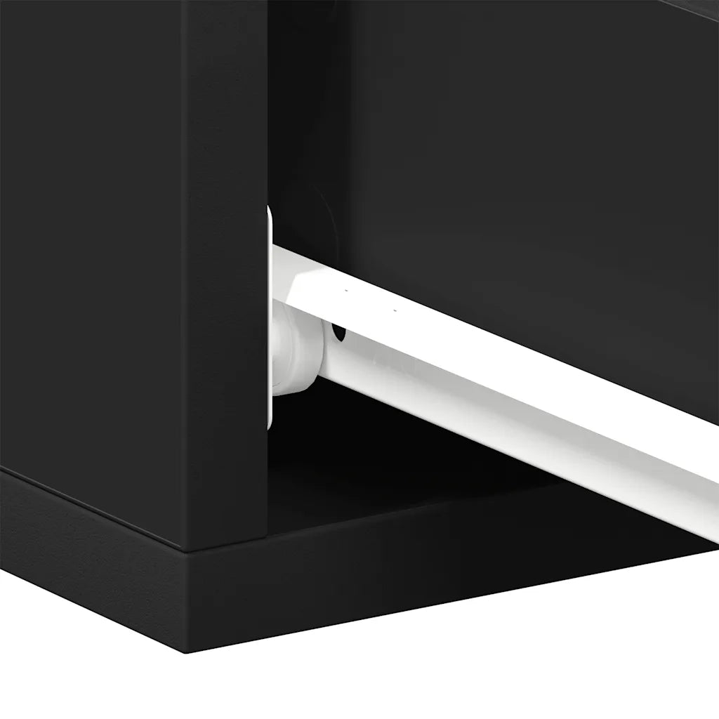 Comodino Pensile Nero 40x30x15 cm in Legno Multistrato 800308