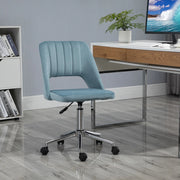 Sedia da ufficio girevole regolabile in altezza con schienale ergonomico e seduta imbottita in poliestere blu