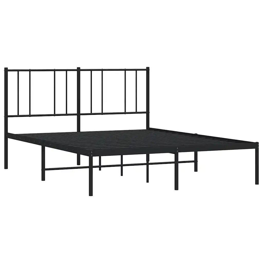 Giroletto con Testiera-Struttura Letto con testiera in Metallo Nero 120x190 cm 675964