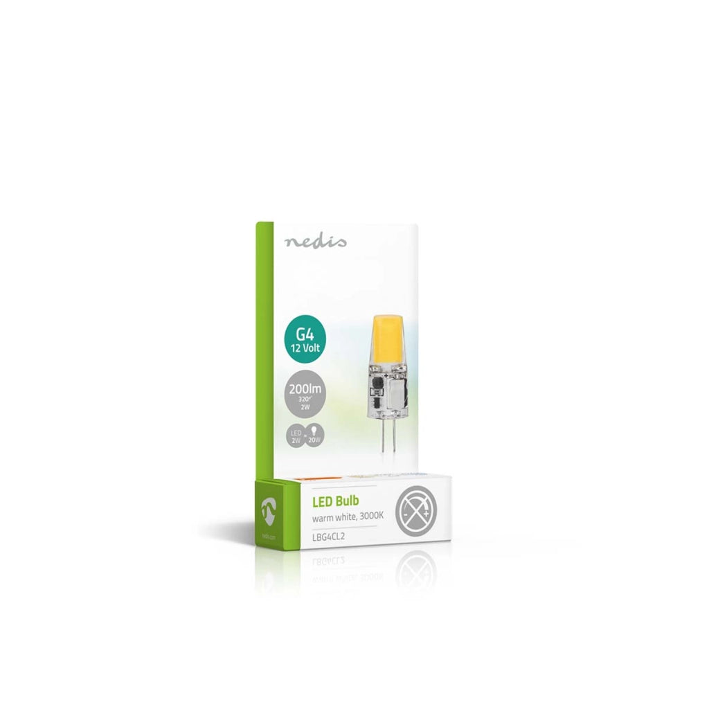 Lampada LED miniaturizzata G4 2W 200lm 3000K IPX2 Compatta Bianco Nedis