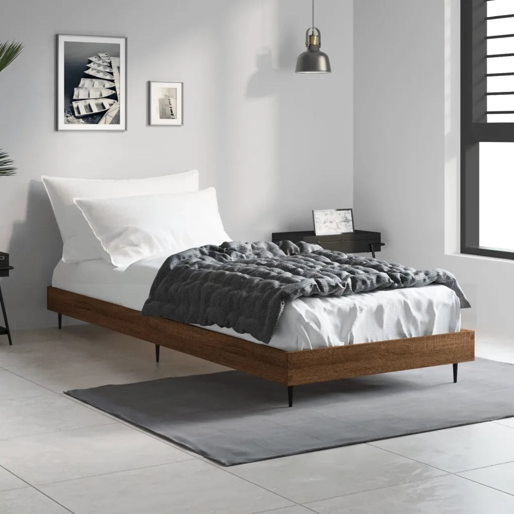 Giroletto senza Materasso-Struttura Letto Rovere Marrone 75x190cm in Truciolato 169279