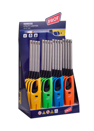 Set 16 Accendigas Ricaricabili H27,7 cm con Regolatore di Fiamma Vari Colori