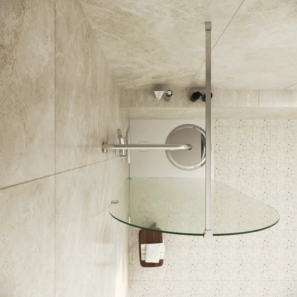 Doccia walk-in arco 100cm con cerniere cromate vetro trasparente 8mm easy clean h200| Nusa