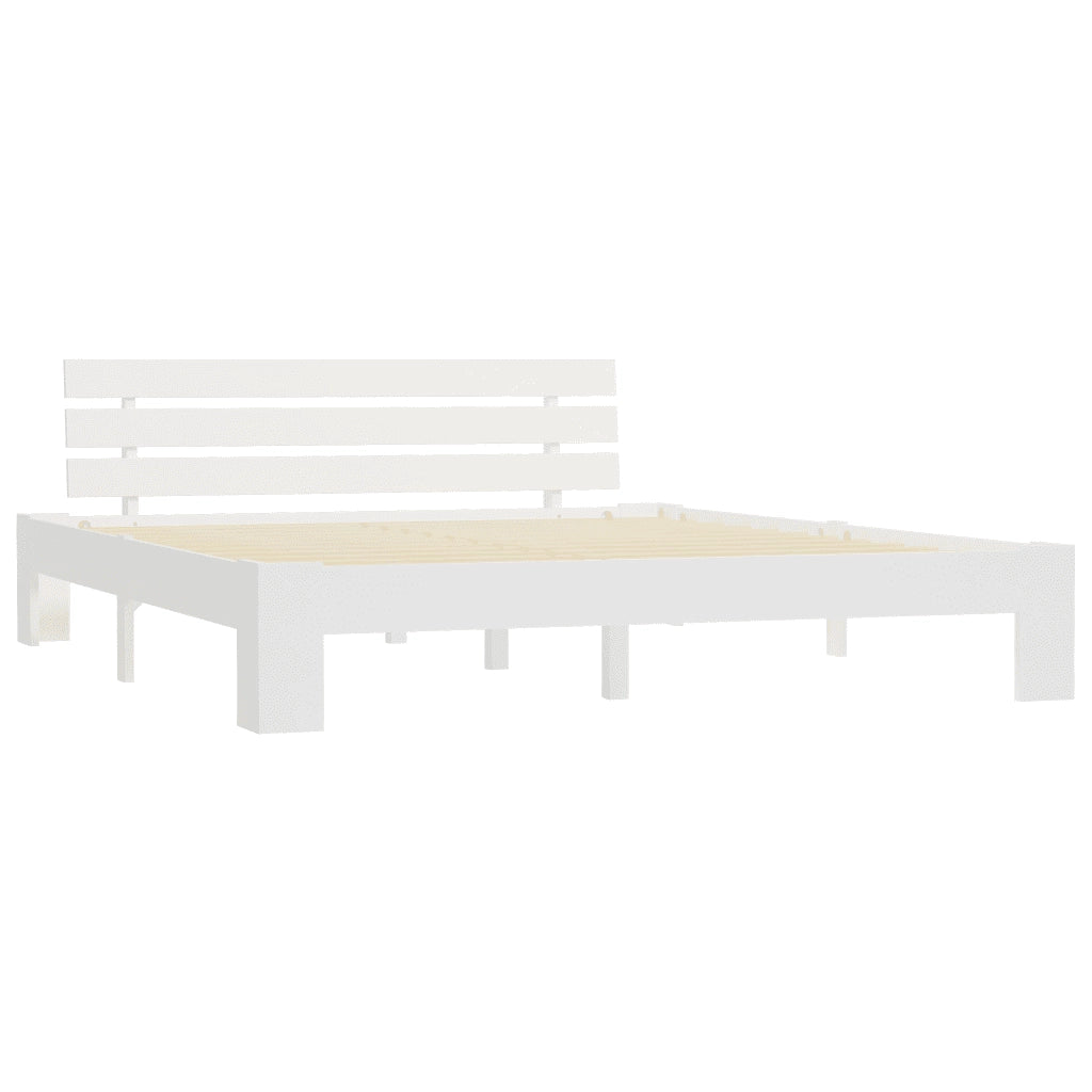 Giroletto senza Materasso-Struttura Letto Bianco 160x200 cm Legno Massello Pino 422947