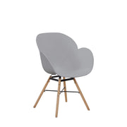 Set di 2 sedie Amalia in polipropilene grigio e legno