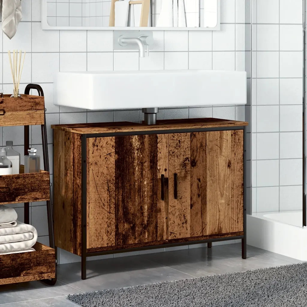 vidaXL Mobile Sottolavabo Legno Antico 80x30x60 cm Legno Multistrato