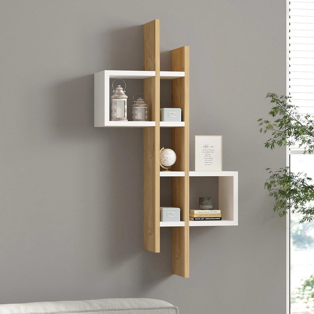 Cupello, Mensola 8 Ripiani, 54x20x108h cm Bianco