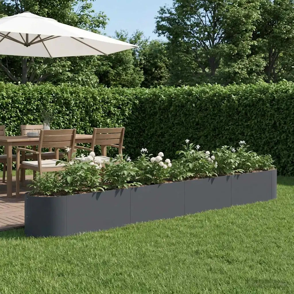 Letto rialzato da giardino Antracite 380 x 40 x 40 cm Acciaio 8011735