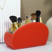 Cassetto per ufficio - Cassetto per cosmetici - 1 pz. - Cassetto per telecomando - con 5 compartimenti - Accessori per ufficio in pelle PU - per la conservazione della carta da lettere - attrezzature per ufficio con disegno litchi - Rosso