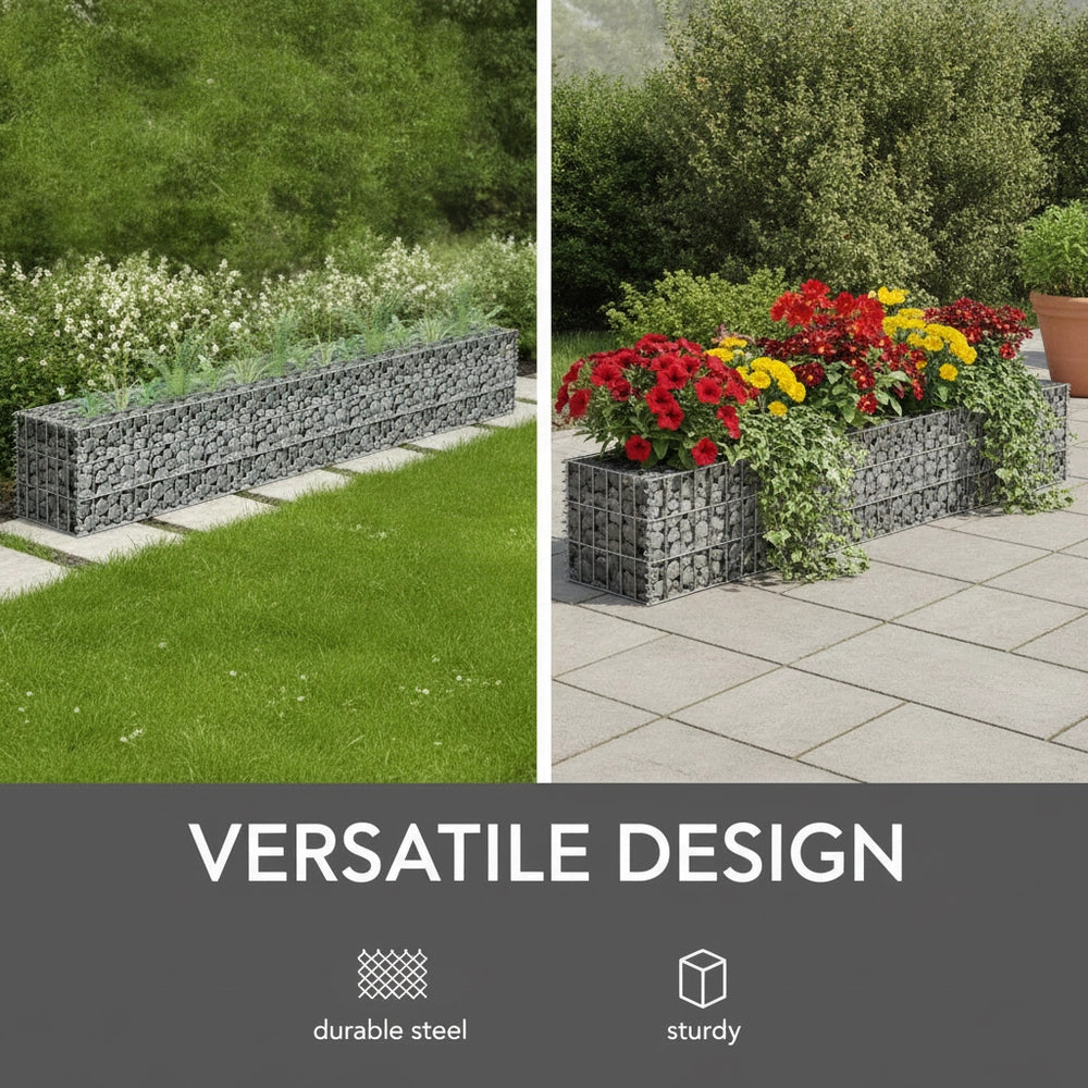 Gabion Raised Bed Galvanized Steel 180x30x30 Cm